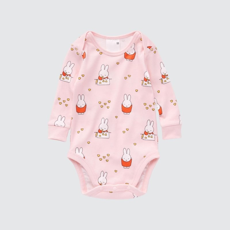 Pink Baby Uniqlo The Picture Book Long-sleeve (Miffy And The New Baby) Bodysuit | USA NVSDH-7403