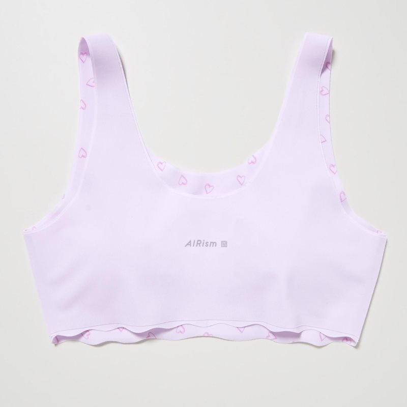 Pink Kids Uniqlo Airism (Hearts) Bras | USA JNMFS-3925