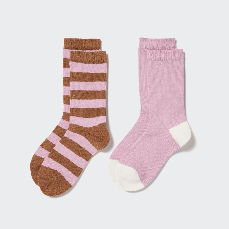 Pink Kids Uniqlo Heattech (2 Pairs) Socks | USA QKSZO-0682