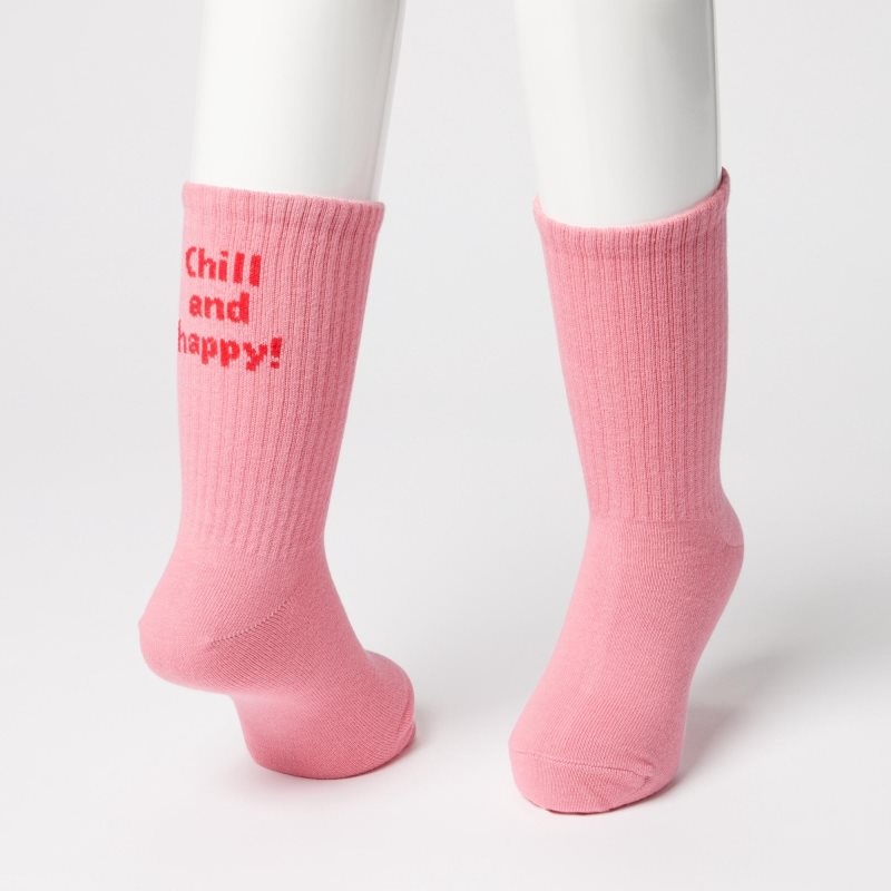 Pink Kids Uniqlo Regular (3 Pairs) Socks | USA JGOYX-2681