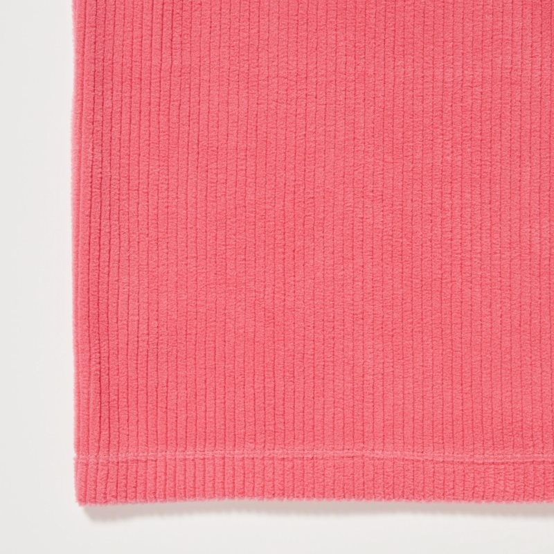 Pink Kids Uniqlo Ribbed Fleece High Neck Long-sleeve T Shirts | USA EULTJ-4712