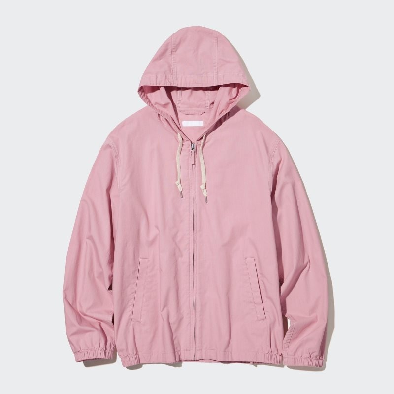 Pink Men Uniqlo Cotton Parka | USA HOFLP-4598