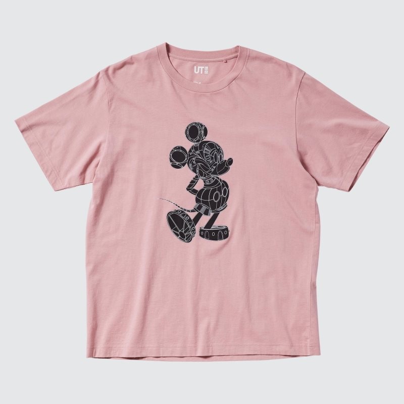 Pink Men Uniqlo Mickey Stands Ut (Short-sleeve Graphic) T Shirts | USA RVNFG-8251