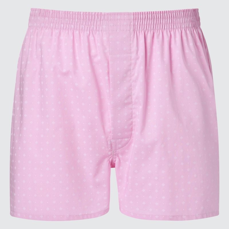 Pink Men Uniqlo Woven Small Patterned Trunks | USA ONHZK-1750