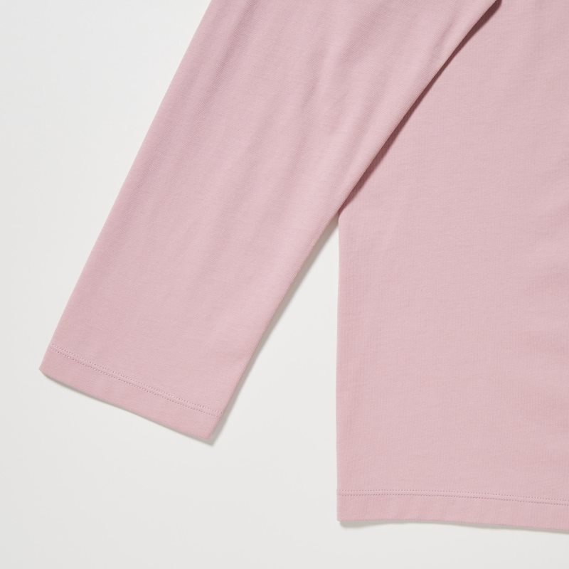 Pink Women Uniqlo Airism Cotton Long-sleeve Pajamas | USA DGRKU-5873