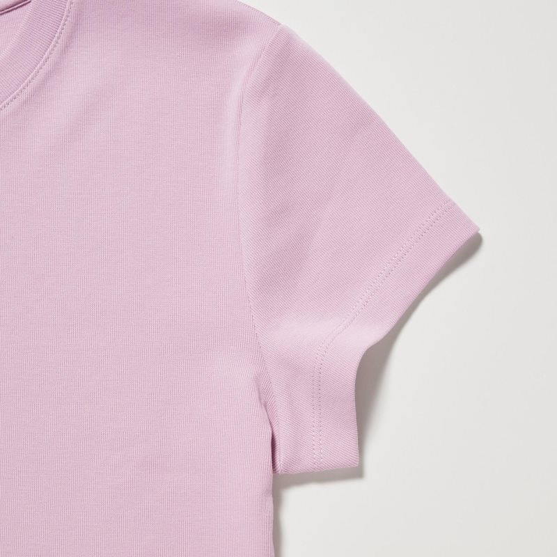 Pink Women Uniqlo Mini Short-sleeve T Shirts | USA HAUBT-6742