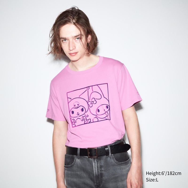 Pink Women Uniqlo Sanrio Characters: Kuromi & My Melody Ut (Short-sleeve Graphic) T Shirts | USA QNAZK-5197