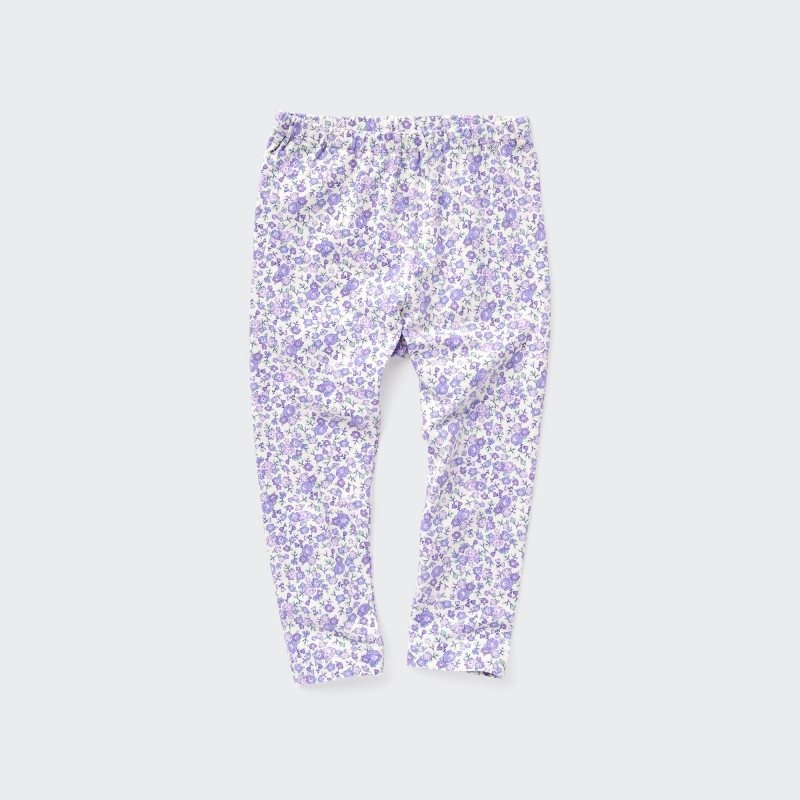 Purple Baby Uniqlo Full-length (Flower Print) Leggings | USA HCIDL-8651