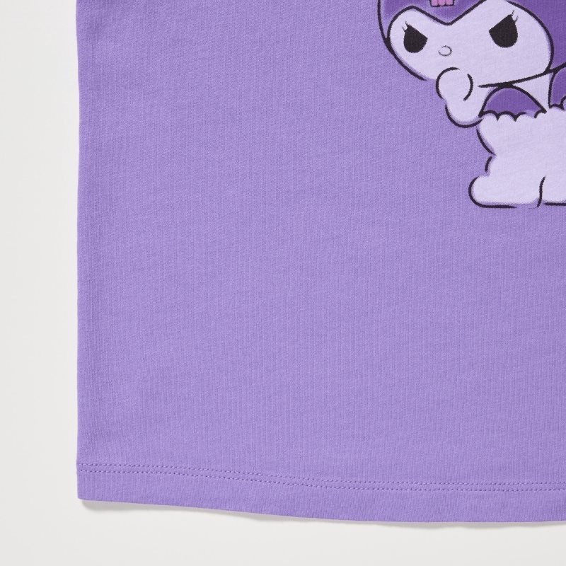 Purple Kids Uniqlo Sanrio Characters: Kuromi & My Melody Cropped Ut (Short-sleeve Graphic) T Shirts | USA CKLMI-4260