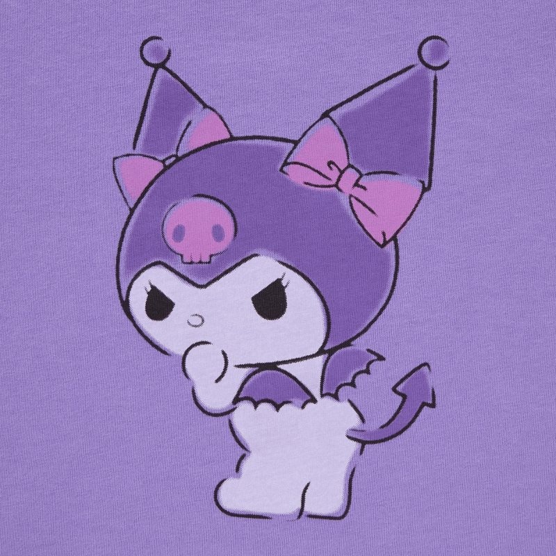 Purple Kids Uniqlo Sanrio Characters: Kuromi & My Melody Cropped Ut (Short-sleeve Graphic) T Shirts | USA CKLMI-4260