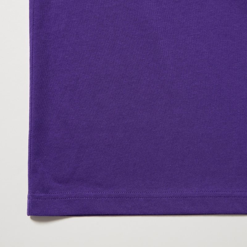 Purple Men Uniqlo Dry Crew Neck Short-sleeve Color T Shirts | USA LFUBW-1603