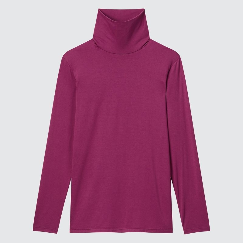 Purple Women Uniqlo Heattech Turtleneck Long-sleeve T Shirts | USA URKIH-8157