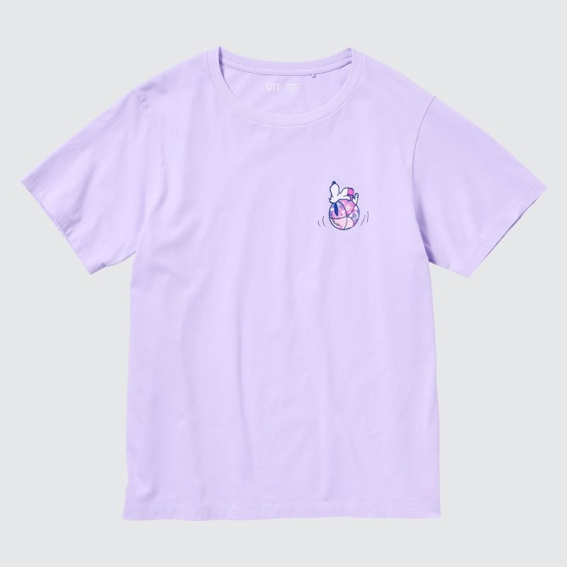 Purple Women Uniqlo Peanuts Hawaii Ut (Short-sleeve Graphic) T Shirts | USA PVOWT-2681