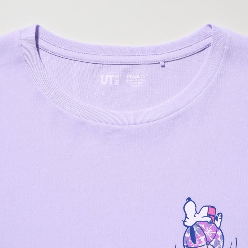 Purple Women Uniqlo Peanuts Hawaii Ut (Short-sleeve Graphic) T Shirts | USA PVOWT-2681