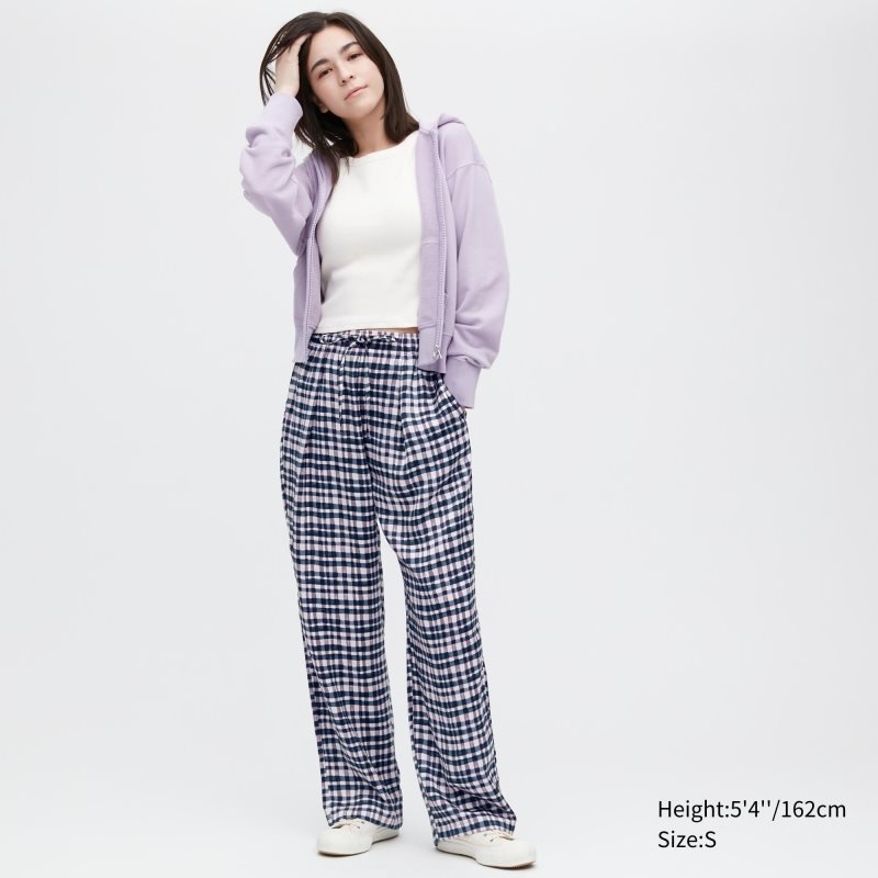 Purple Women Uniqlo Satin Drape Straight Pants | USA XGLYO-8134