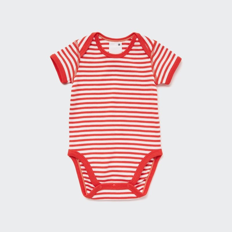 Red Baby Uniqlo Short-sleeve Bodysuit | USA IYFQK-1539