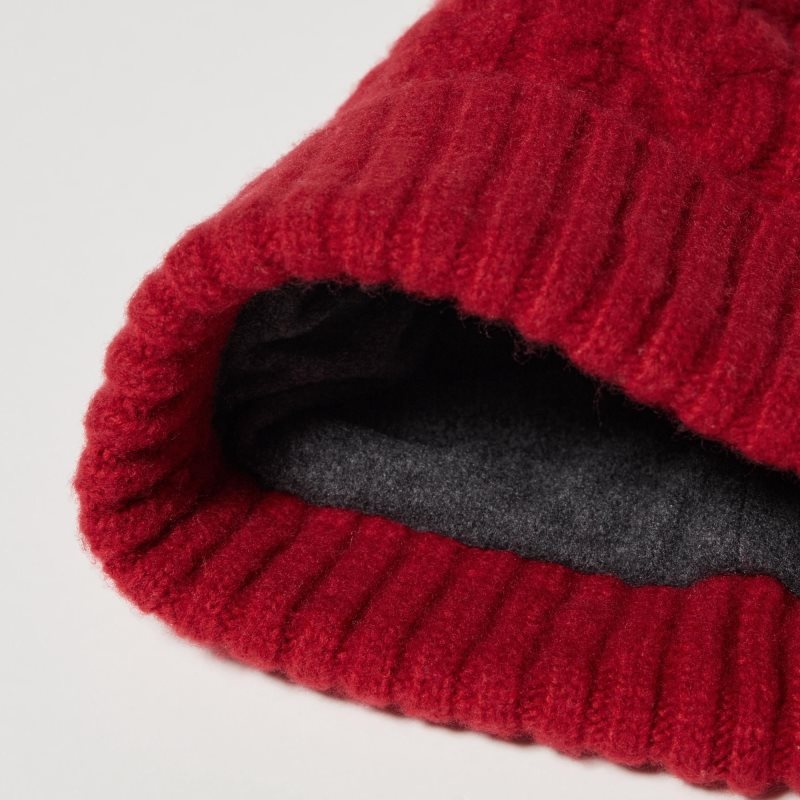 Red Kids Uniqlo Heattech Cable Knitted Caps | USA ULTRS-3819