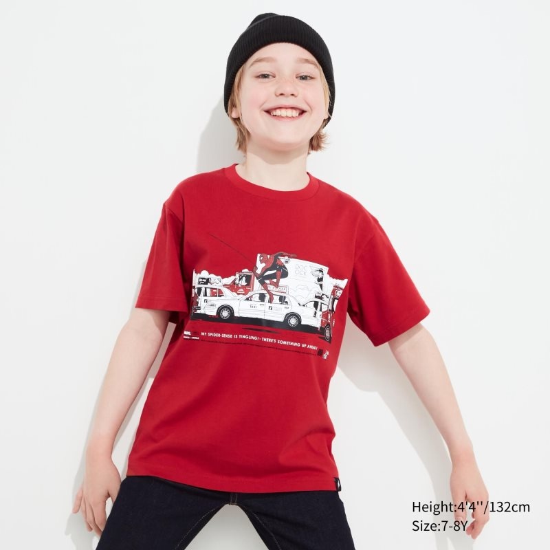 Red Kids Uniqlo Marvel Art Collection By Mondo Ut (Short Sleeve Graphic) T Shirts | USA YKBTX-2578