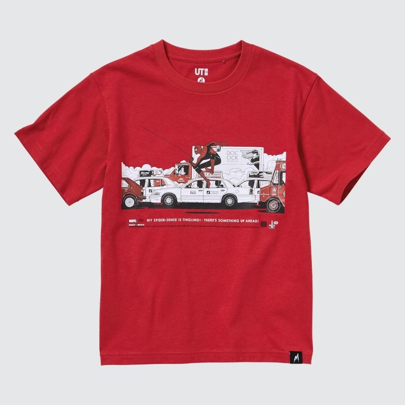 Red Kids Uniqlo Marvel Art Collection By Mondo Ut (Short Sleeve Graphic) T Shirts | USA YKBTX-2578