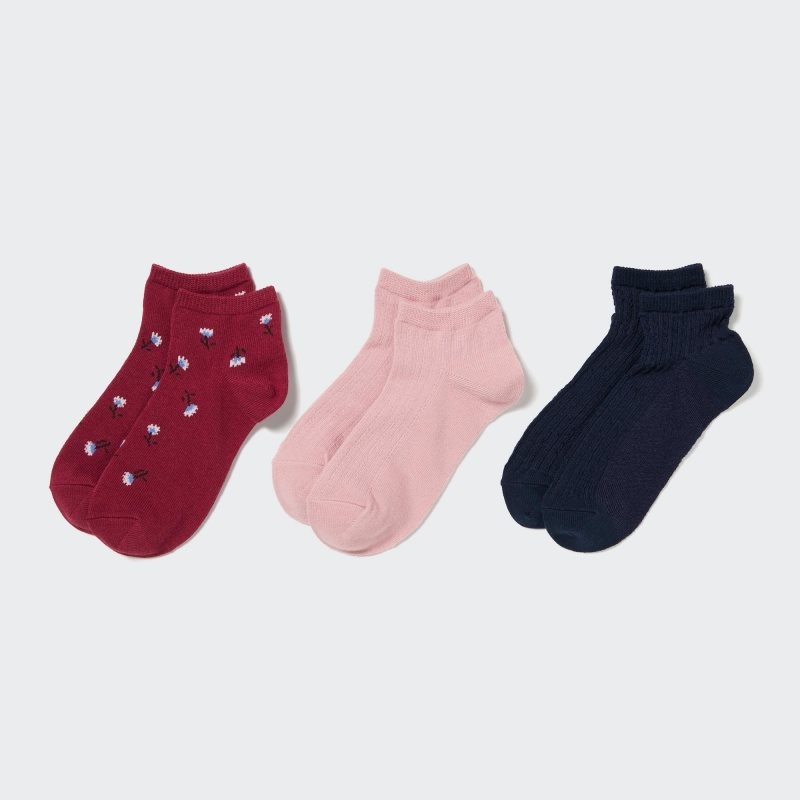 Red Kids Uniqlo Short 3 Pack Socks | USA VTSPG-5672