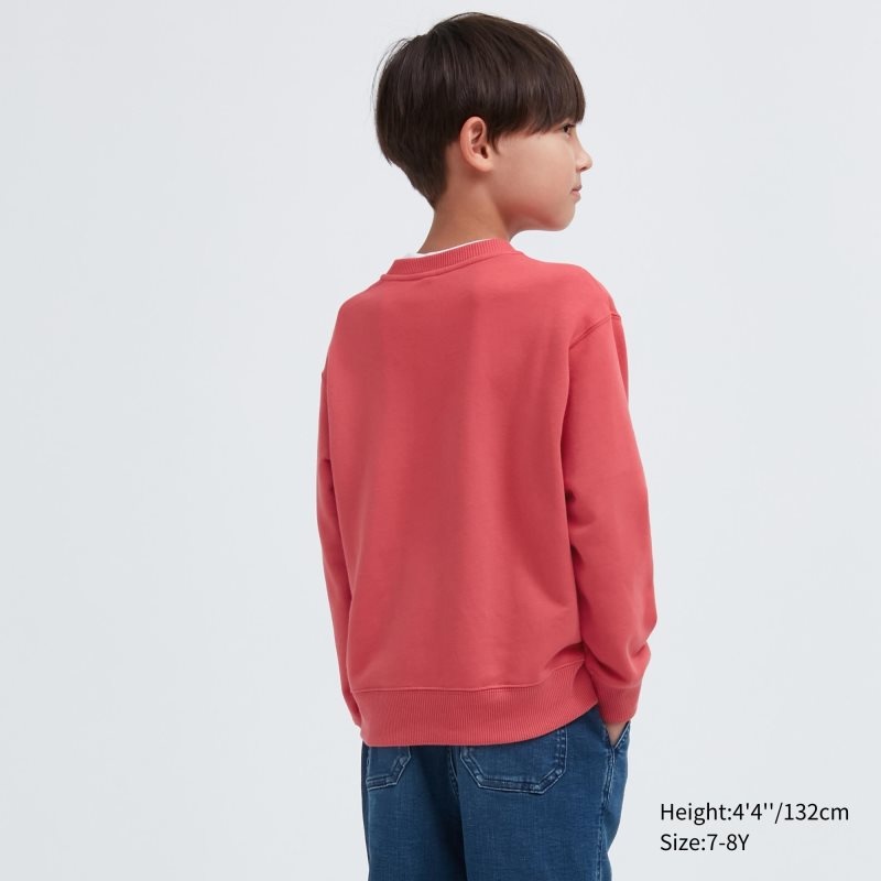 Red Kids Uniqlo Ultra Stretch Graphic Long-sleeve Sweatshirt | USA GXCNP-6183