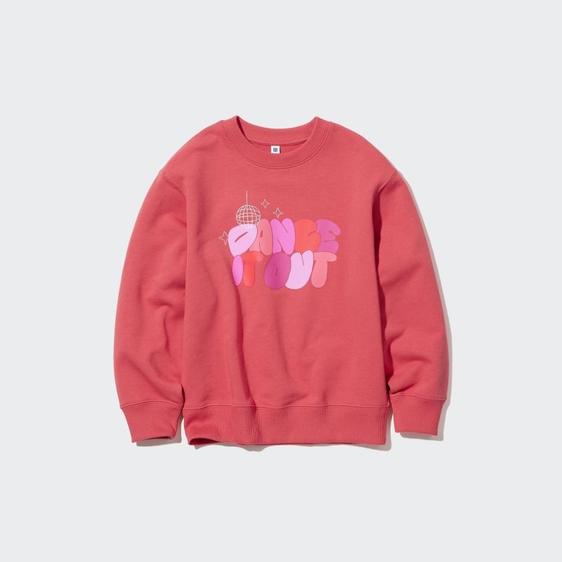 Red Kids Uniqlo Ultra Stretch Graphic Long-sleeve Sweatshirt | USA GXCNP-6183