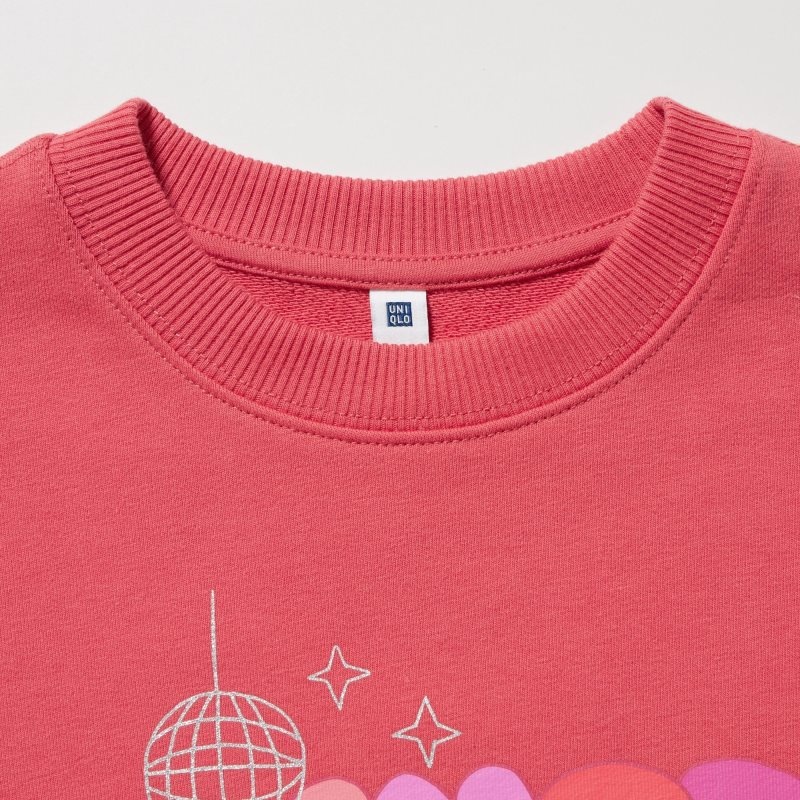 Red Kids Uniqlo Ultra Stretch Graphic Long-sleeve Sweatshirt | USA GXCNP-6183