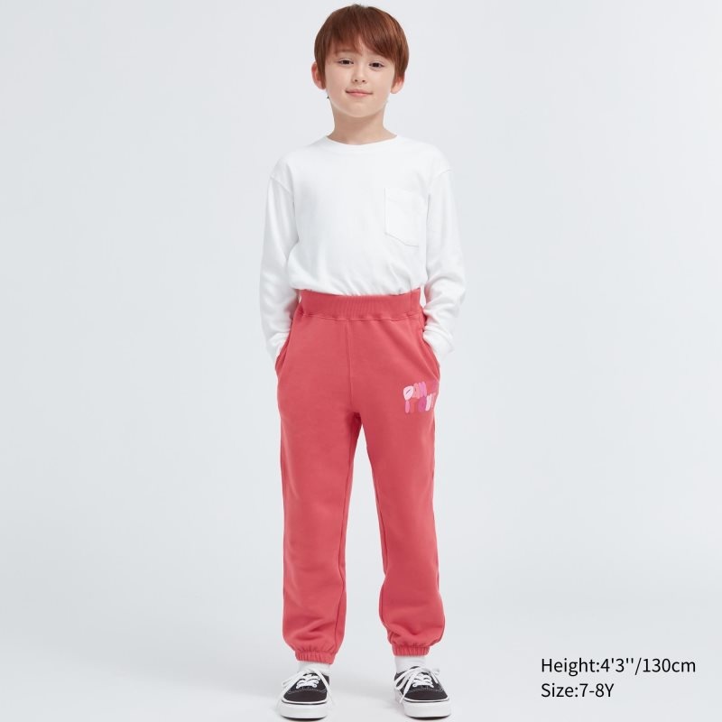 Red Kids Uniqlo Ultra Stretch Graphic Sweatpants | USA AFQCZ-8105