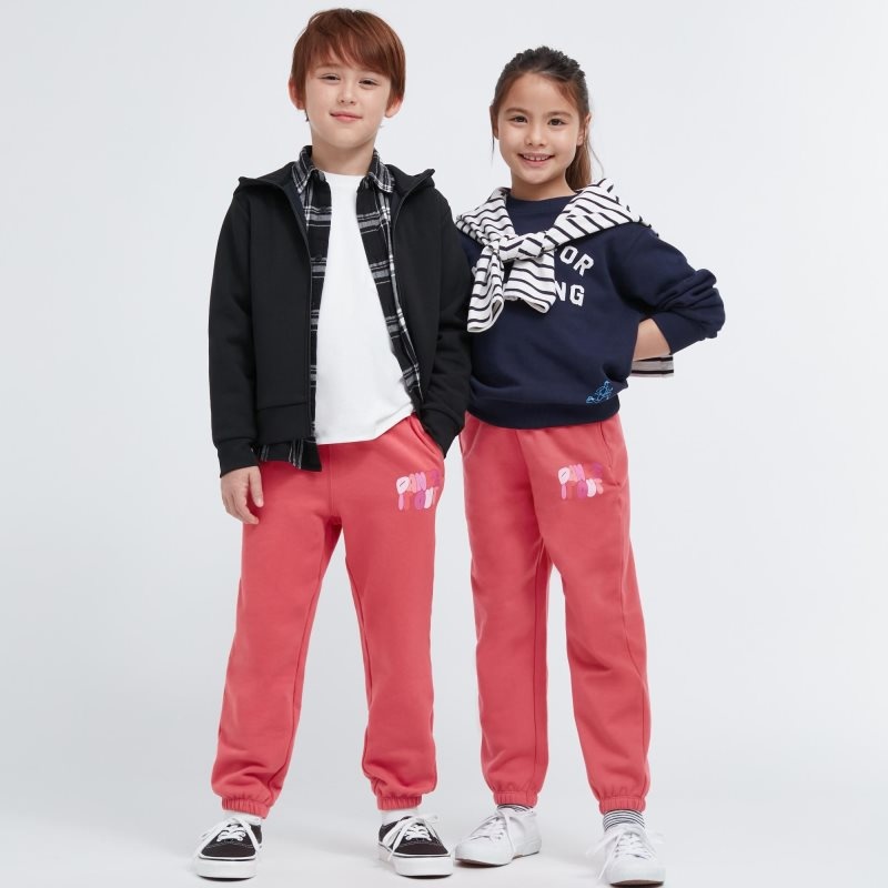 Red Kids Uniqlo Ultra Stretch Graphic Sweatpants | USA AFQCZ-8105