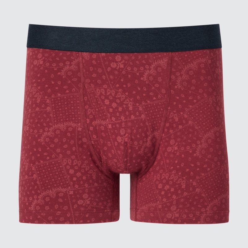 Red Men Uniqlo Cotton Patchwork Boxer Briefs | USA HDJBU-6921