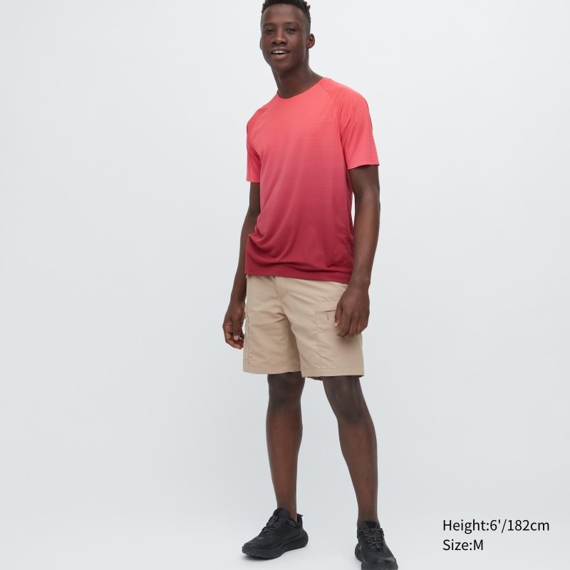 Red Men Uniqlo Dry-ex Crew Neck Short-sleeve (Lightweight) T Shirts | USA IXYHD-8170