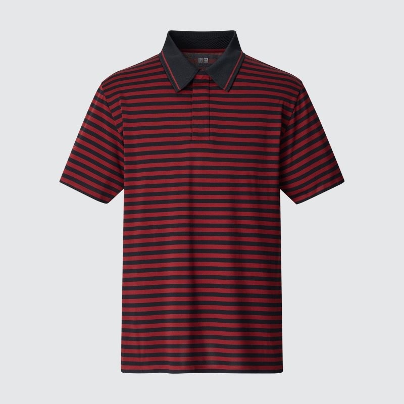 Red Men Uniqlo Dry-ex Short-sleeve (Striped) (Adam Scott) Polo Shirts | USA KAIZG-2065