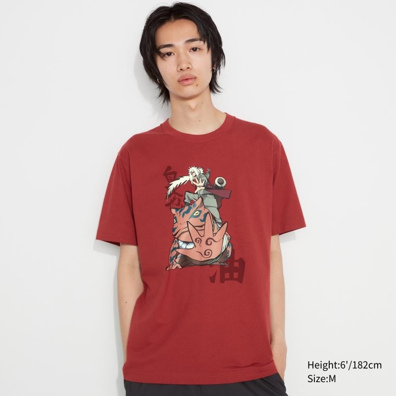 Red Men Uniqlo Naruto Ut (Short-sleeve Graphic) (Jiraiya) T Shirts | USA GFTLI-1947