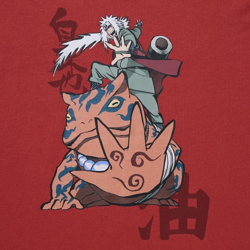 Red Men Uniqlo Naruto Ut (Short-sleeve Graphic) (Jiraiya) T Shirts | USA GFTLI-1947