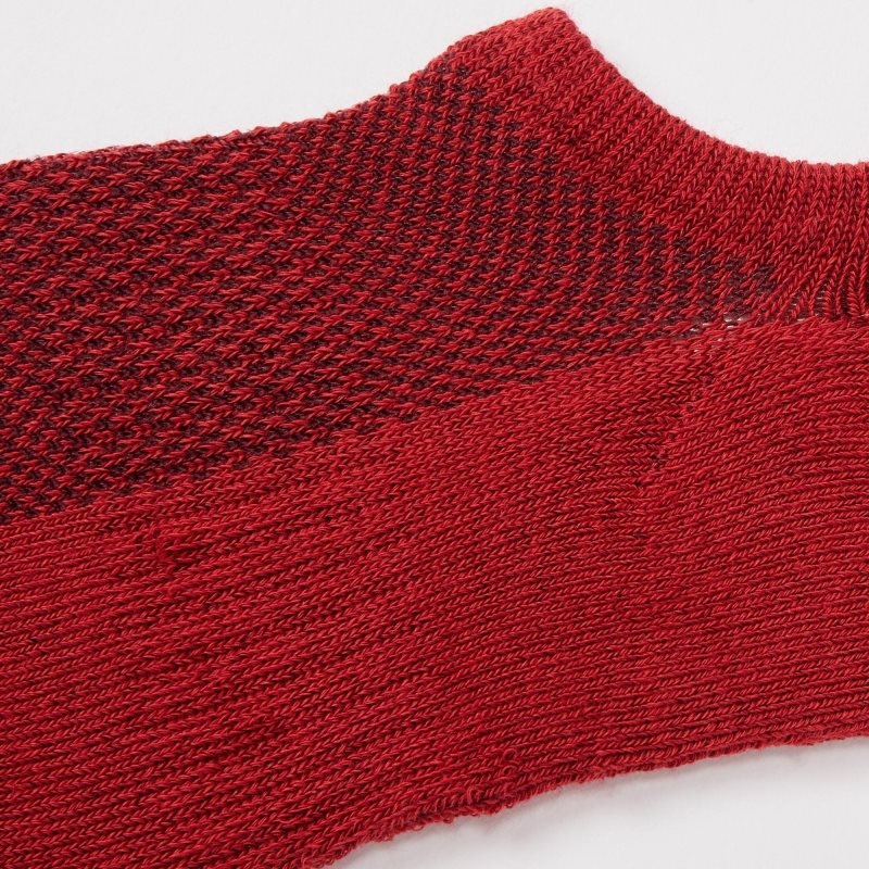 Red Men Uniqlo Pile Low Cut Socks | USA JGYVW-9387