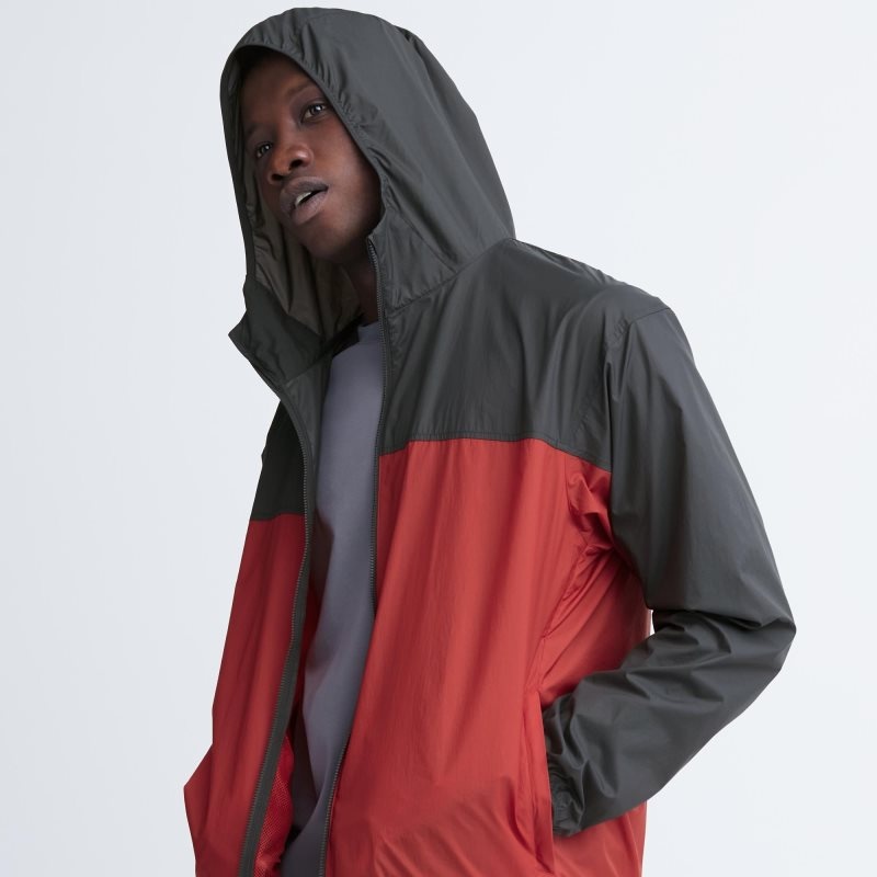 Red Men Uniqlo Pocketable Uv Protection 3d Cut (Color Block) Parka | USA OKDIZ-9437