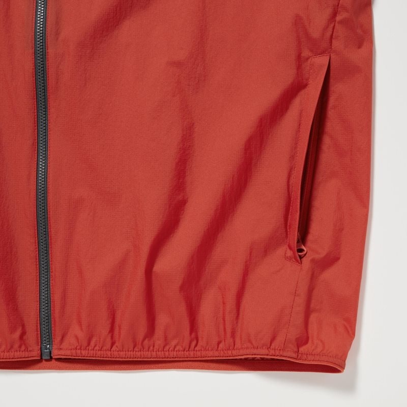 Red Men Uniqlo Pocketable Uv Protection 3d Cut (Color Block) Parka | USA OKDIZ-9437