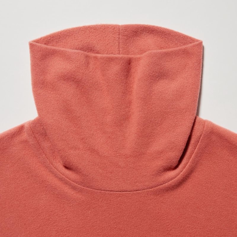 Red Women Uniqlo Heattech Fleece Turtleneck Long-sleeve T Shirts | USA BSDYJ-6284