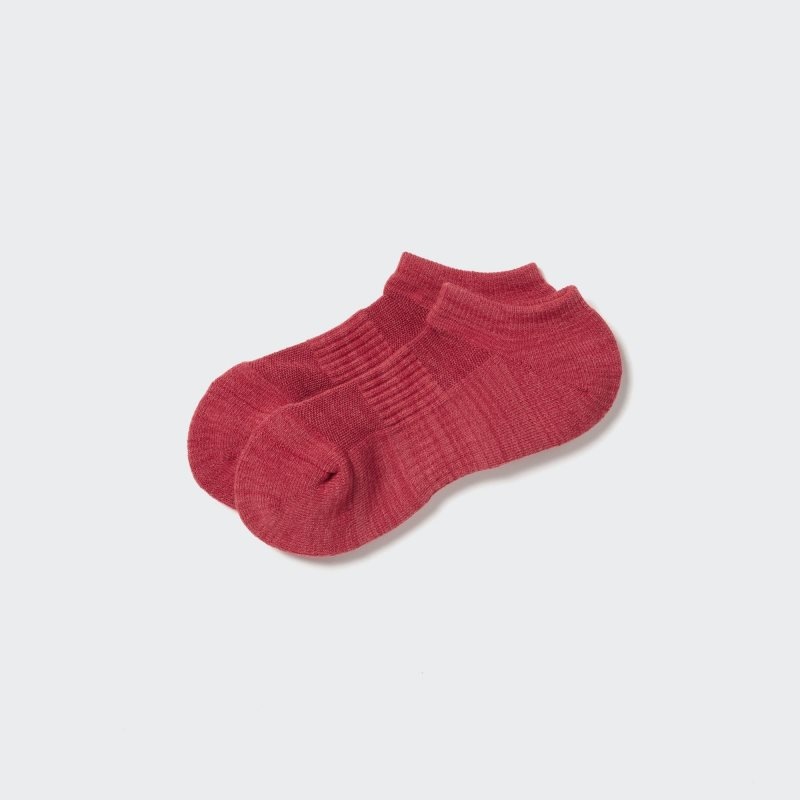 Red Women Uniqlo Heattech Short Socks | USA NEYDJ-1243