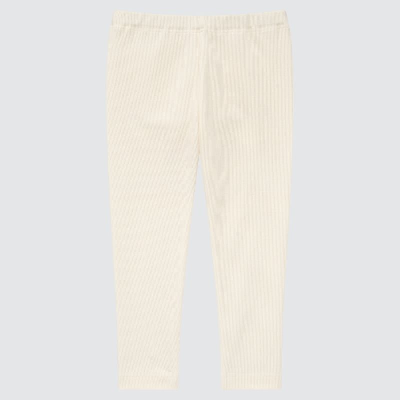 White Baby Uniqlo Full-length (Ribbed) Leggings | USA SJULY-8463