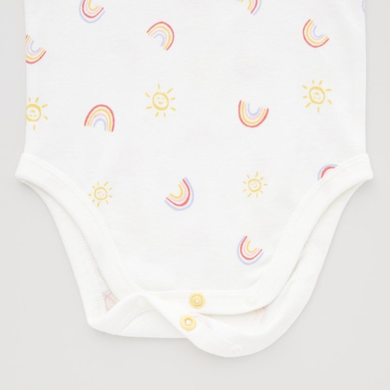 White Baby Uniqlo Joy Of Print Long-sleeve (Rainbow) Bodysuit | USA QTIUP-7584