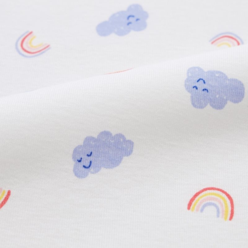 White Baby Uniqlo Joy Of Print Long-sleeve (Cloud) One-Pieces | USA SZCOX-2168