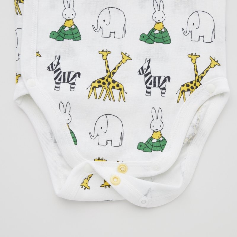 White Baby Uniqlo The Picture Book Long-sleeve (Open Front) (Miffy At The Zoo) Bodysuit | USA FNTHU-6307