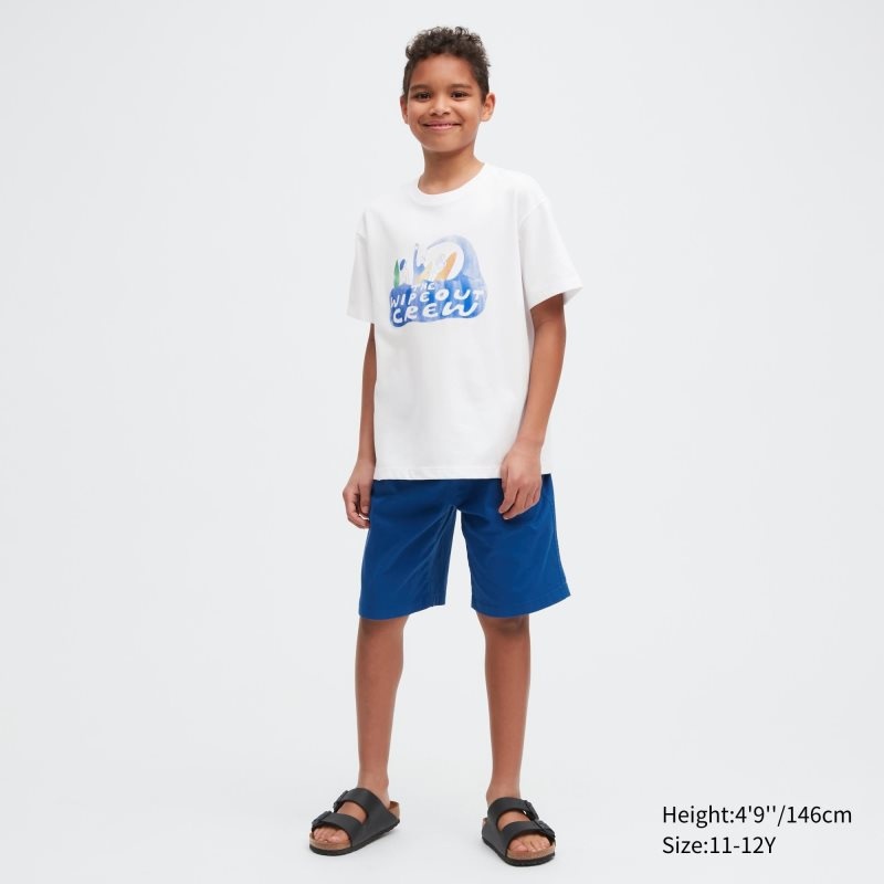 White Kids Uniqlo Airism Cotton Graphic Short-sleeve T Shirts | USA LGXAF-1027