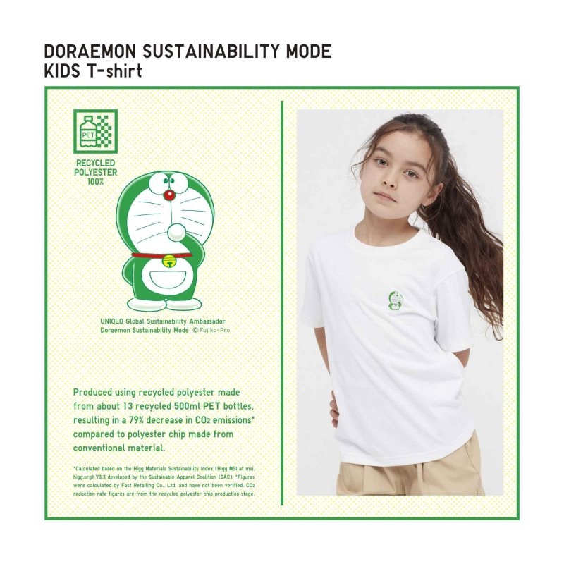 White Kids Uniqlo Doraemon Sustainability Mode Short-sleeve Crew Neck T Shirts | USA GCUDQ-5260