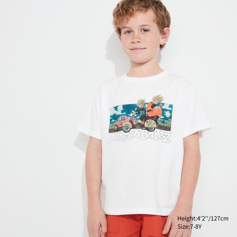 White Kids Uniqlo Dragon Ball Ut (Short-sleeve Graphic) T Shirts | USA BXJPC-0973