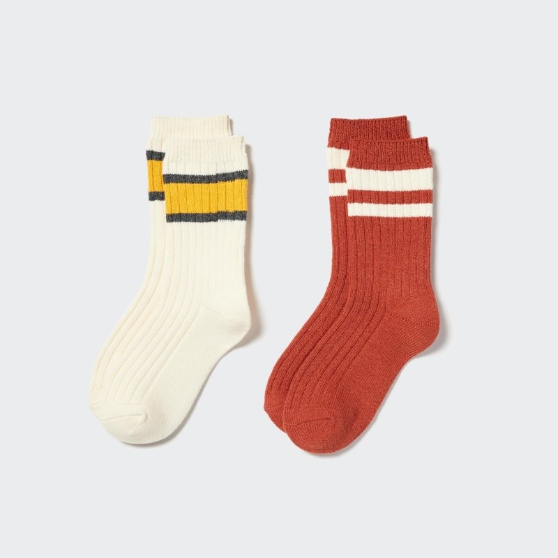 White Kids Uniqlo Heattech (2 Pairs) Socks | USA SCGRT-5261