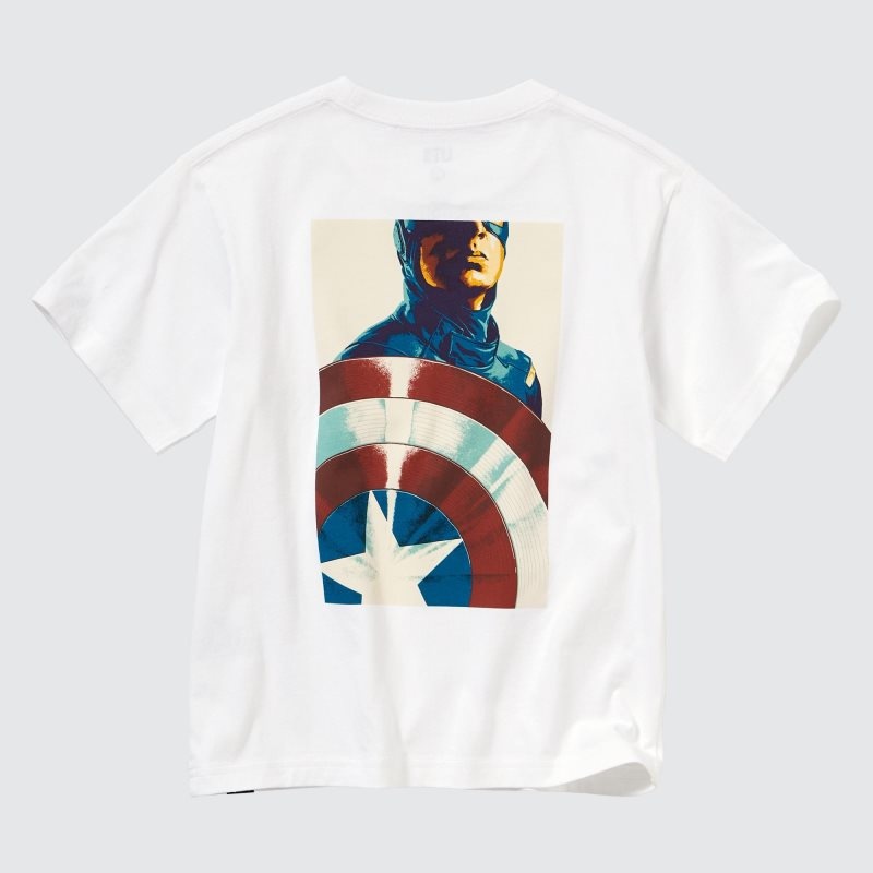 White Kids Uniqlo Marvel Art Collection By Mondo Ut (Short Sleeve Graphic) T Shirts | USA VXYAB-8670