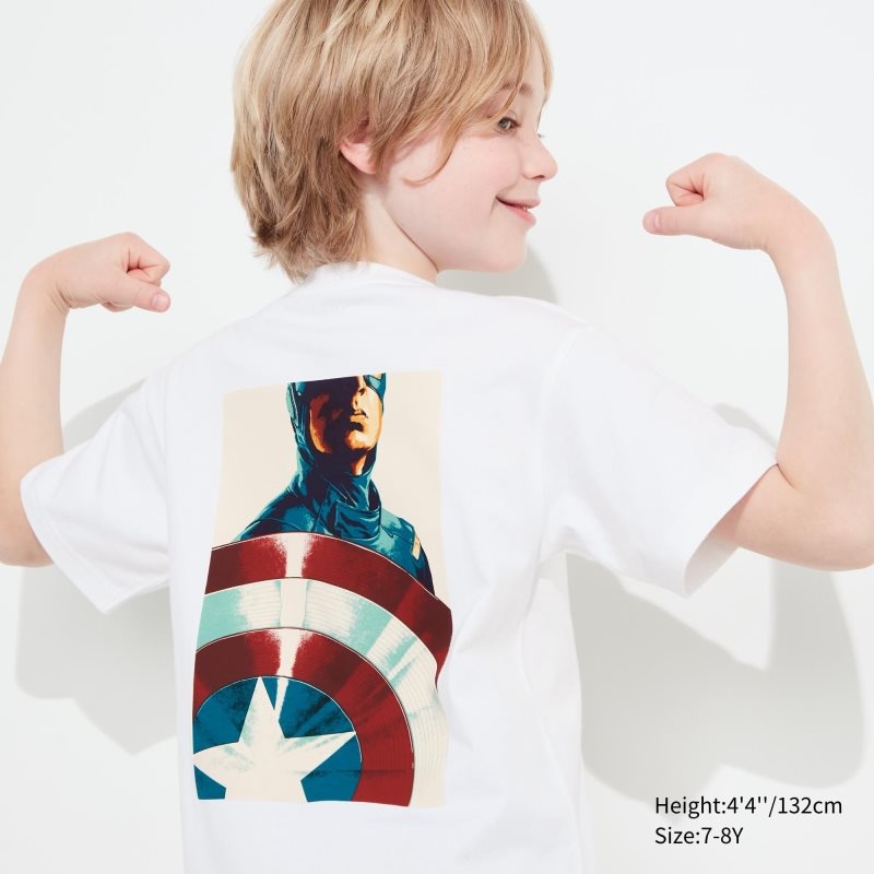 White Kids Uniqlo Marvel Art Collection By Mondo Ut (Short Sleeve Graphic) T Shirts | USA VXYAB-8670