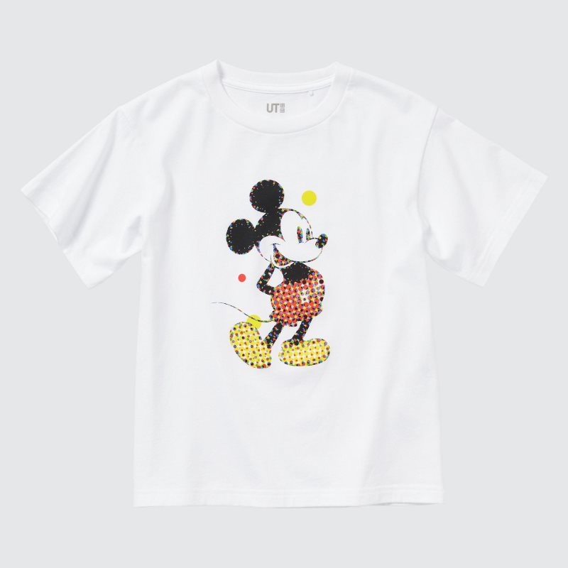 White Kids Uniqlo Mickey Stands Ut (Short Sleeve Graphic) T Shirts | USA FNODV-7261